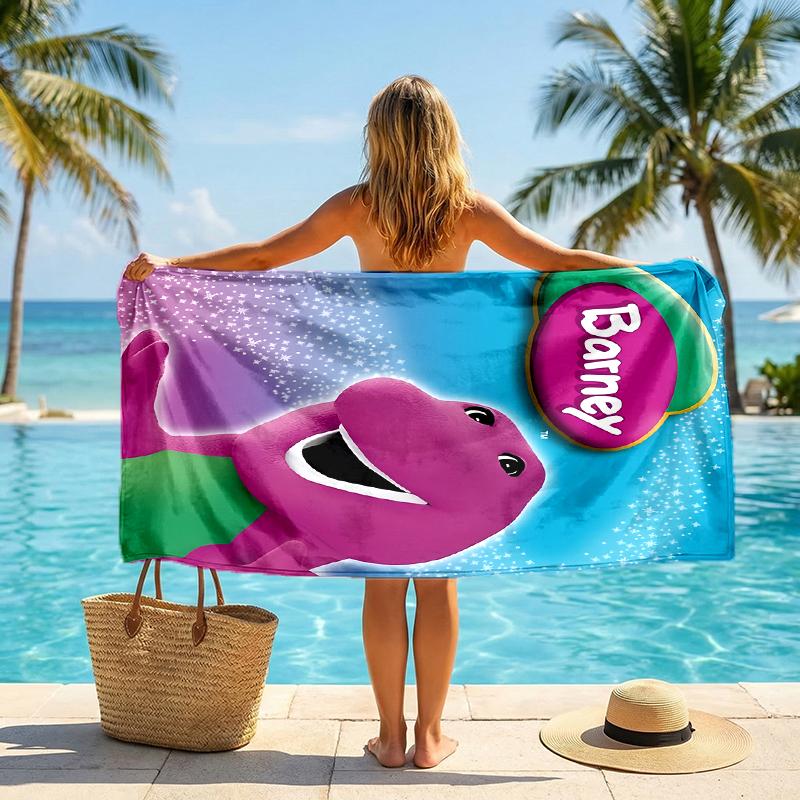 Пляжное полотенце Barney Fashion: Идеально для летних приключений Мягкое, впитывающее и быстросохнущее, подходит для плавания и купания