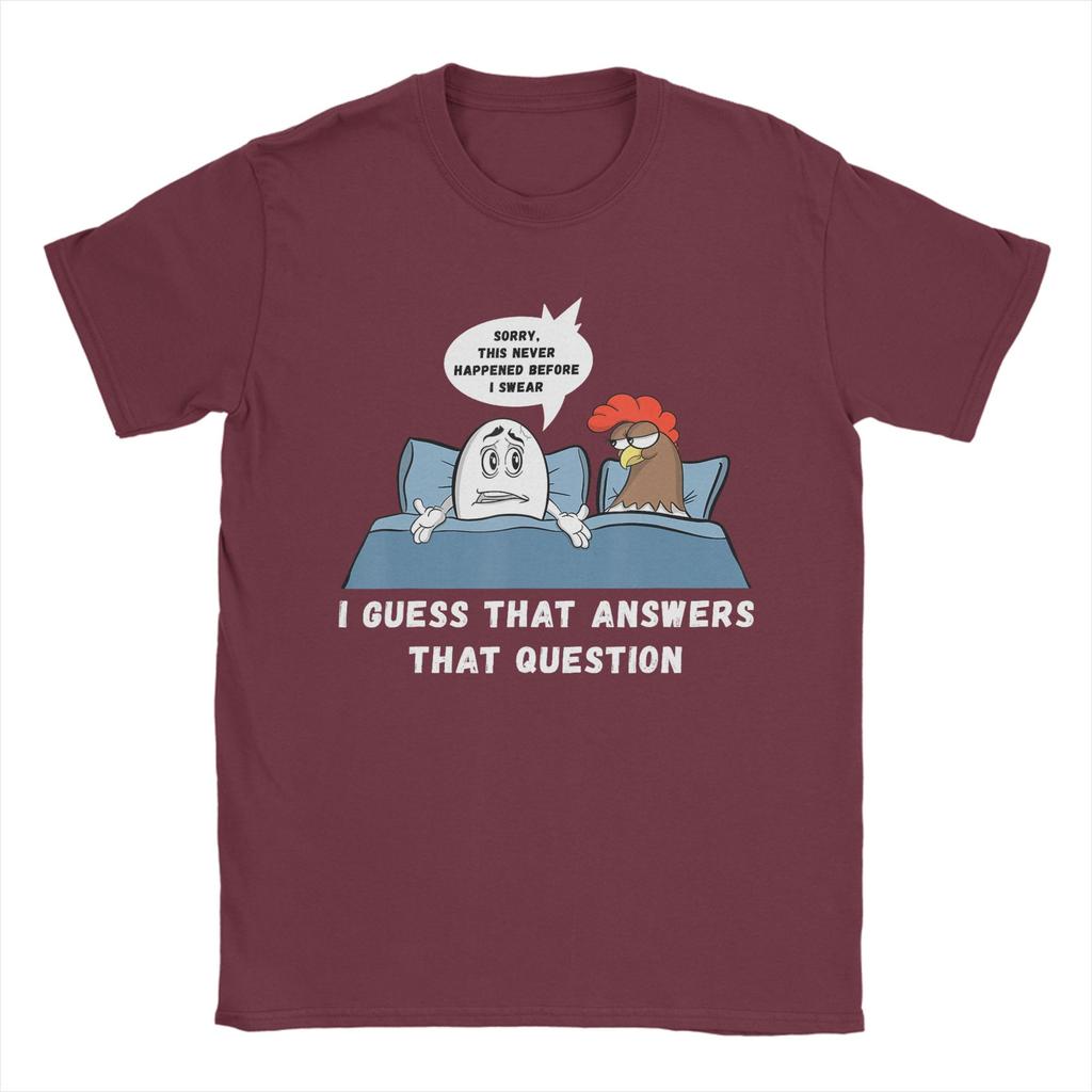 Harajuku T Shirt Summer Which Came First Chicken Or Egg Joke Funny Adult Humor Hippie TShirts Cotton Tshirt for Mens Y2K Tees