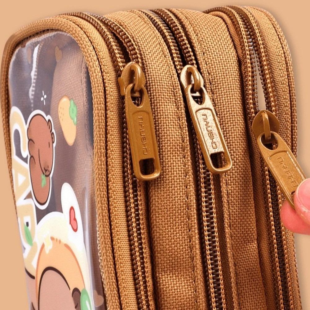 Cute Panda Pencil Box Large Capacity Girls Stationery Pen Bag Capybara Pencil Case Students