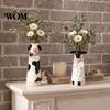 Small Bouquet Flower Vessel Resin Cute Animal Vase, Farmhouse Decorative Holder for Home Shaped Plant Pot Office Decor, Pig/Cow/Sheep/Chicken
