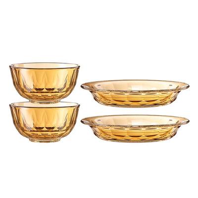 Набор из 4 стеклянных контейнеров для хранения еды LocknLock Crystal Amber