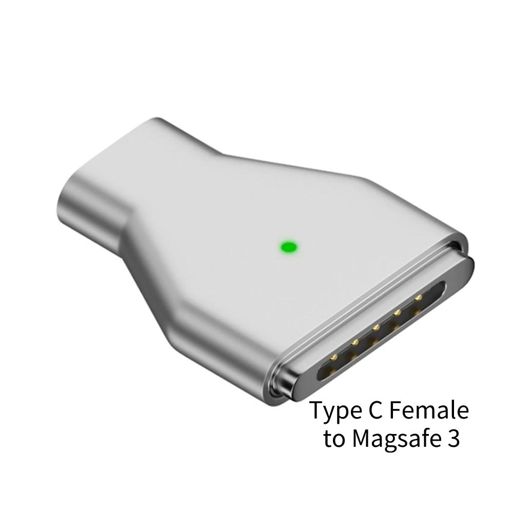 Адаптер-коннектор Type-C Female на Магнитный USB PD Быстрая Зарядка, Female на Magsafe 3 2 1 для Зарядки Macbook Air/Pro