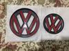 xyz1 1set Glossy black/Matte black Car Front Grill Badge Emblem Stickers Car Logo Accessories For VW Tiguan MK2 2017-2020 Without ACC