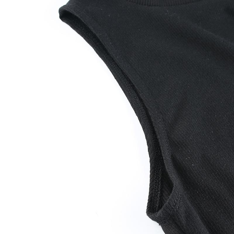 Harajuku однотонный комбинезон женский облегающий без рукавов сексуальный черный топ модная уличная одежда винтажный Y2k готический боди одежда