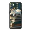 Phone Case For Oppo A17 A31 A54 A57 A78 A79 Find X5 X6 Reno 7 8 10 11 12 13 F Pro Soft TPU Cute Butterfly Cat Bookshelf Design
