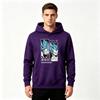 Men's Super Saiyan Blue Printed Pullover Hoodie Casual Anime Long Sleeve Sweatshirt