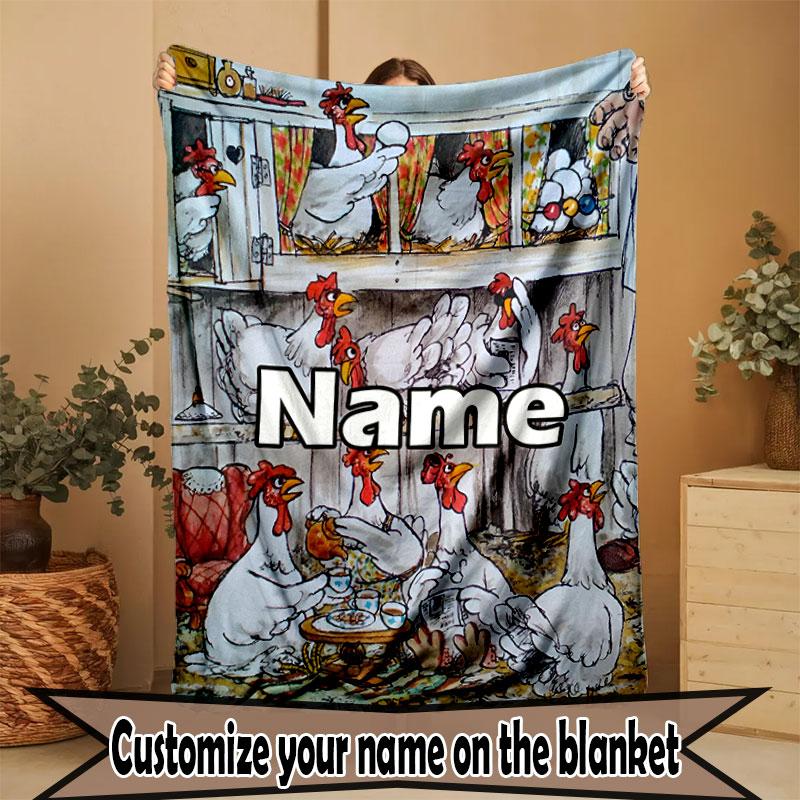 Custom Name Personalized Pettersson und Findus Print Blanket, Home Decor, Bedroom, Sofa, Camping, Couch, Gifts for Birthday Christmas