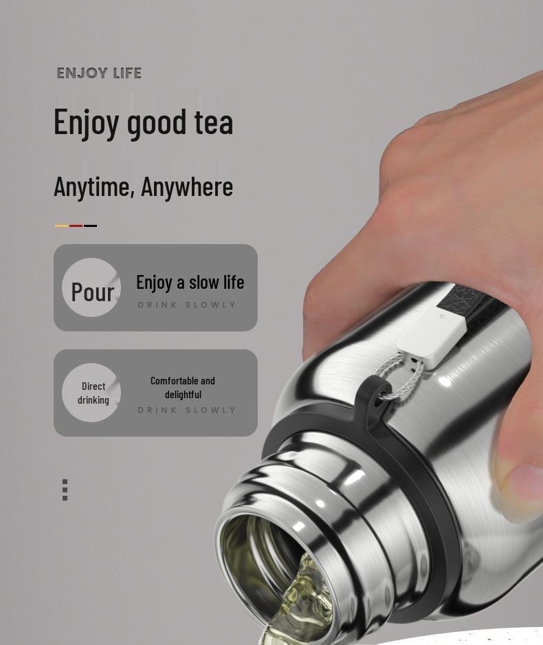 316 Stainless Steel Antibacterial Insulated Kettle: Men's Large Capacity Tea Cup