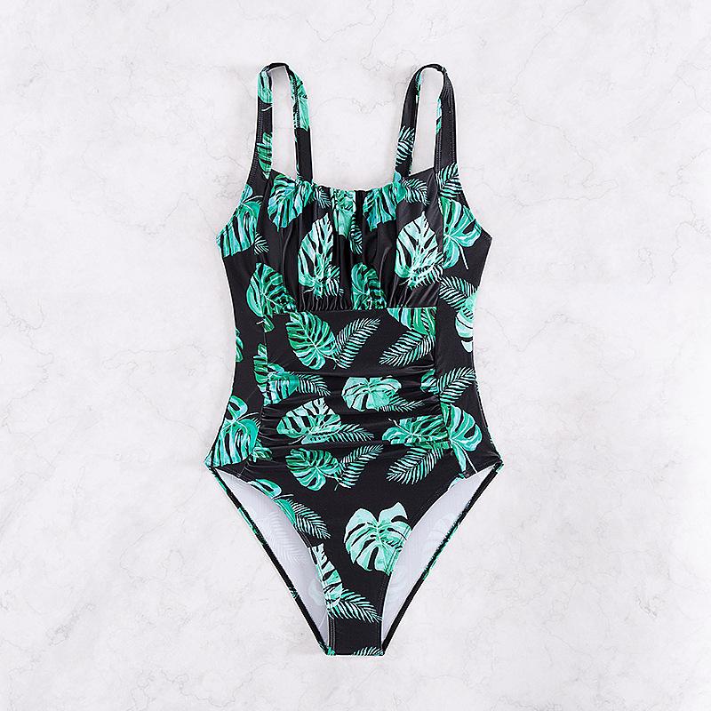 Однотонный слитный купальник бикини