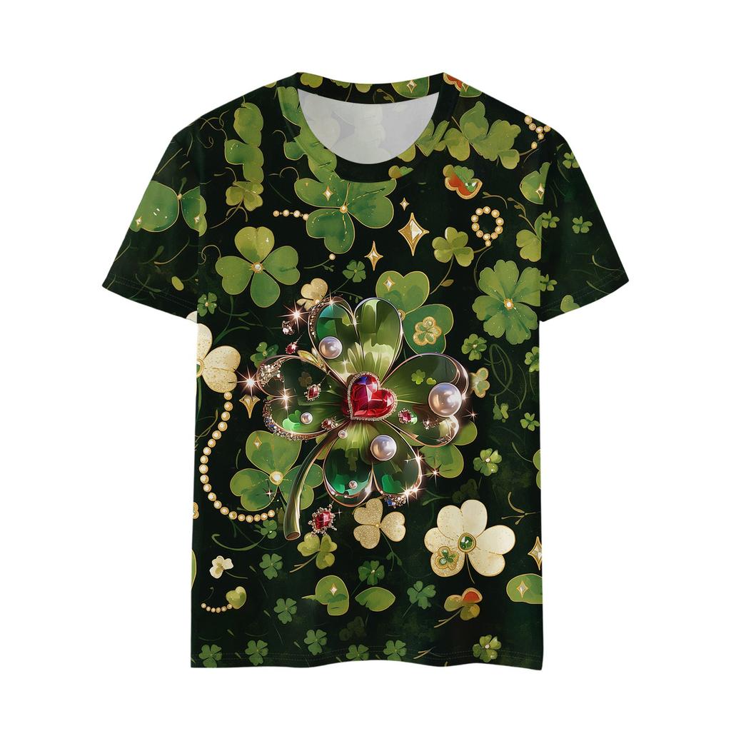 Women's T Shirt Tee Print Short Sleeve Daily Weekend Fashion Basic Regular Top St. Patrick's Day