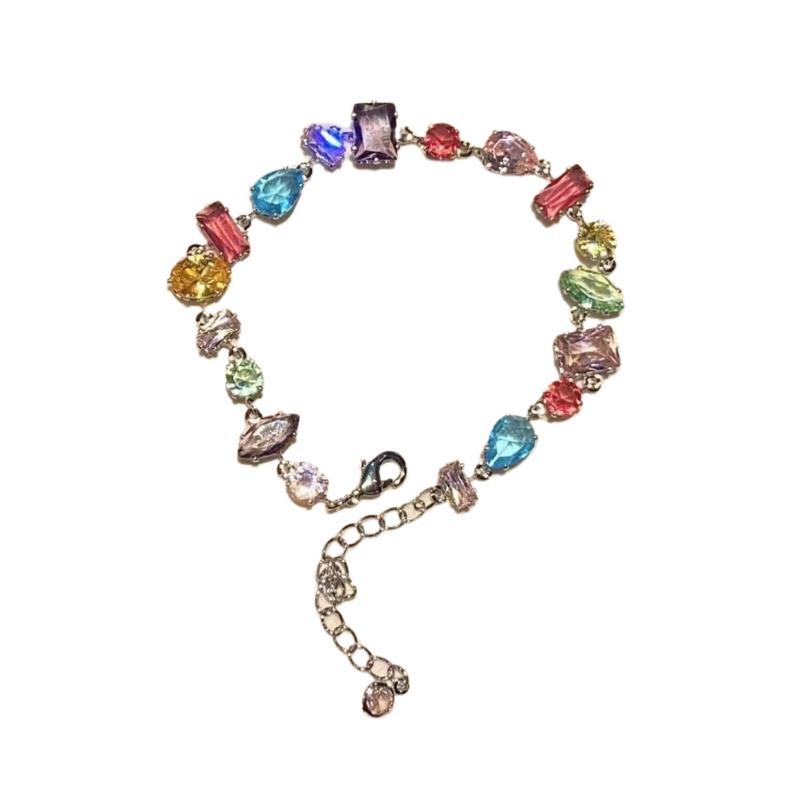 Girls Colored Bracelet Sparkling  Bangle For Women Beautiful Baroque Style Stones Bracelet