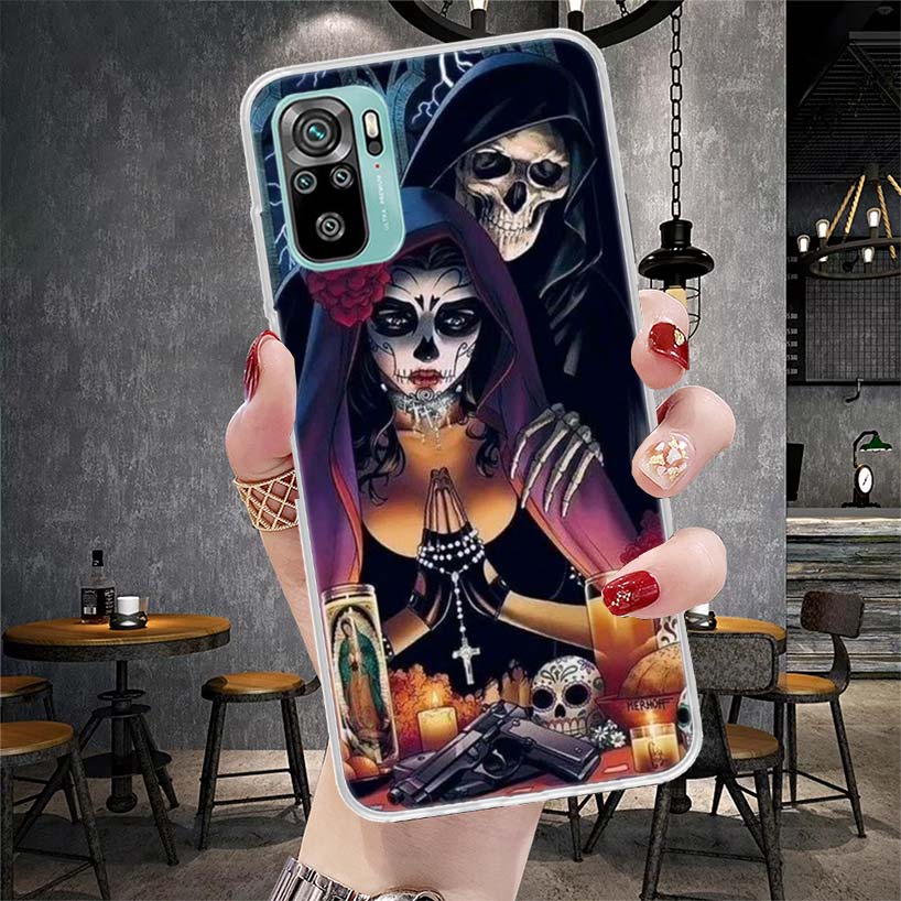 Катрина Красивая Девочка Роза Череп Мягкий Чехол Для Телефона Для Xiaomi Redmi Note 15 14 14S 13 12 Pro Plus 12S 11 11S 11E 10 10S 11T 5G Fu