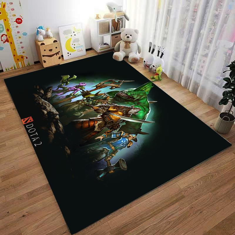 Коврик Dota 2 с героями - Эпическая сцена битвы с культовыми персонажами. Подходит для использования в качестве противоскользящего игрового коврика для диванов в гостиной и спальне.