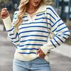 Женские весенне-осенние свитера в полоску, вязаный кардиган, модные повседневные короткие топы с длинными рукавами