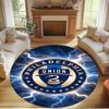 Philips Sports Union Print Round Rug, Washable Floor Carpet, For Entryway Dorm Laundry Room Office Study, Home Decor Birthday Christmas Gift