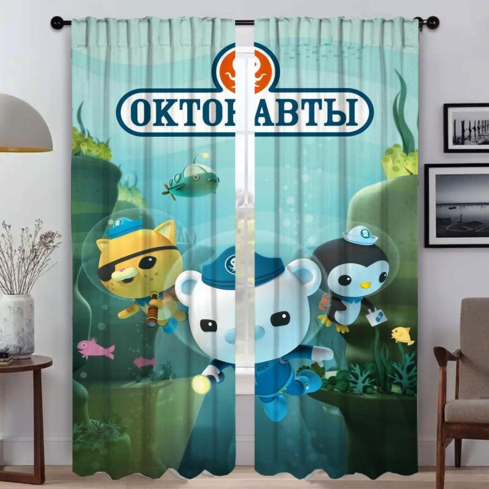 Шторы от комаров Octonauts для затемнения камеры, шторы для комнаты, 2-панельные перегородки, украшения для Хэллоуина, гостиная