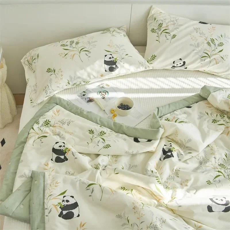 1PC Cotton Thin Quilt Lightweight Fluffy Summer Blanket Soft Breathable Summer Household Bedding Machine Washable Queen Quilt