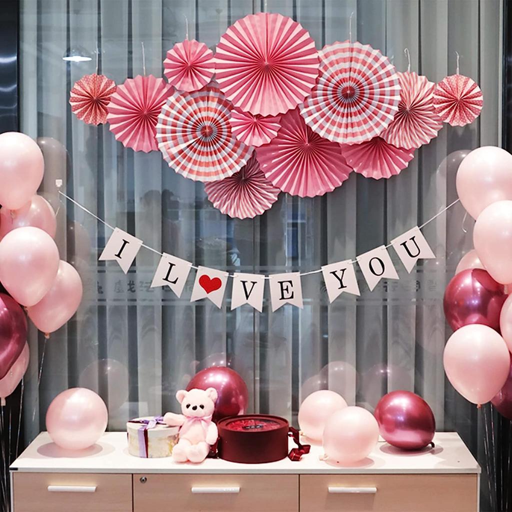 Paper Fan Flowers 20pcs Set Paper Fans Set Hanging Pinwheels Fan DIY Paper Craft for Wedding Birthday Christmas Party Decoration Hanging Paper Fan