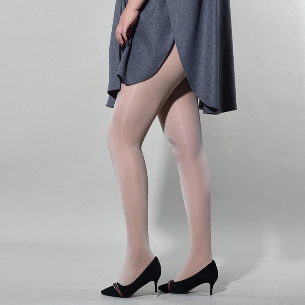 Qinghe 6D Thin Horse Oil Black Stockings Oily and Sexy Smooth Open Crotch Pantyhose Plus Crotch Plus Size 150kg Cross-border