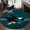 1PC Shark City Lights Round Rug, Non-slip Chair Mat, Home Decor, Circle Carpet Perfect for Office, Bedroom, Living Room,Christmas gift