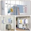 Indoor Clothes Drying Pole, Stainless Steel, with 28 Windproof Hooks, Extendable 165cm-300cm, Indoor/Outdoor Clothes Drying Pole, 3m, Hanger Hanger Po