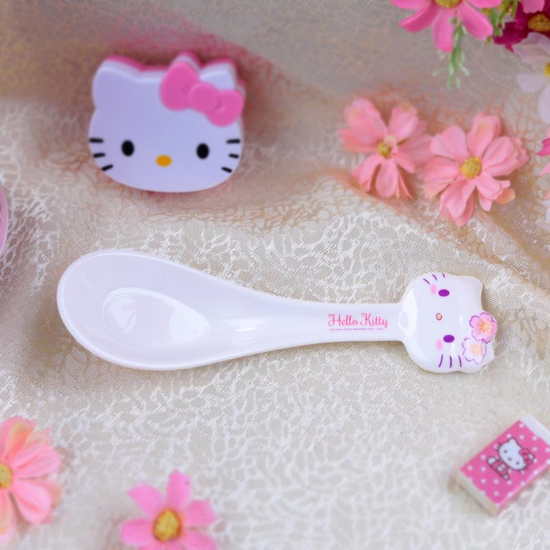 1 шт. Sanrio Hello Kitty Посуда Меламиновая посуда Набор против падений и ожогов С чашкой с ручкой, миской, милой мультяшной тарелкой, ложкой