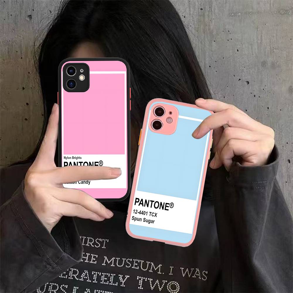 Канди-цвет Pantone Для IPhone 11 12 13 14 15 16 Pro Max Plus Матовый полупрозрачный чехол для телефона