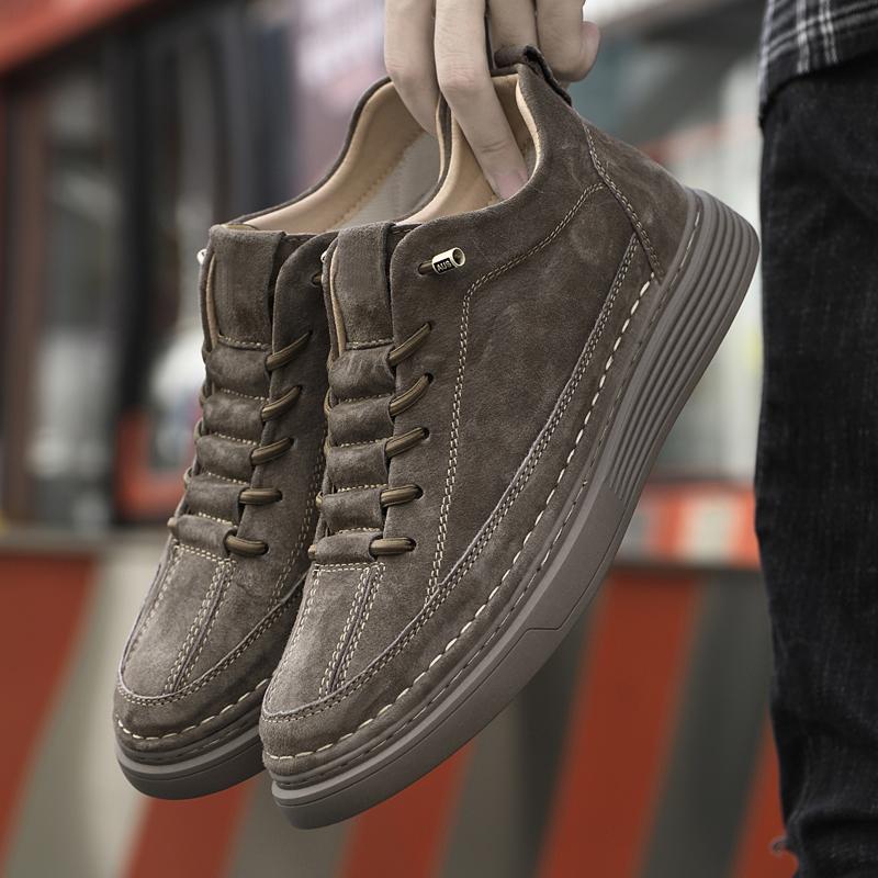 Модная весна/осень мужская обувь из натуральной кожи для скейтбординга, дышащая, удобная обувь для отдыха на природе, брендовая повседневная, трендовая спортивная обувь для скейтбординга