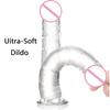 Прозрачный мягкий желеобразный дилдо, реалистичный поддельный член, пенис, присоска, дилдо, реалистичные секс-игрушки для лесбиянок, женский мастурбатор