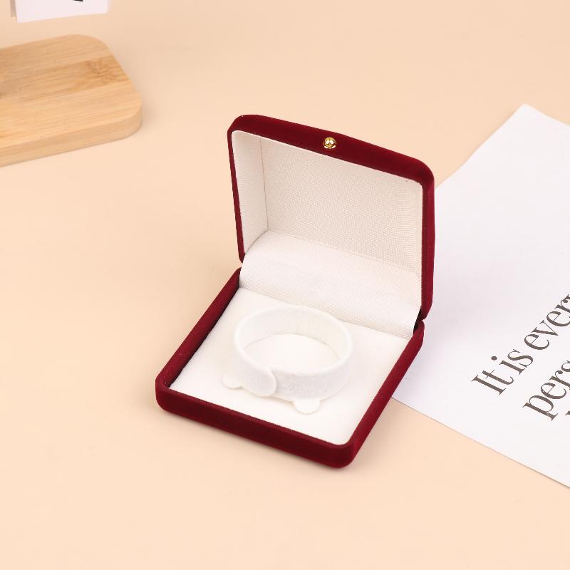 Флокированная шкатулка для украшений с золотой пряжкой, подвеска, кольцо, ожерелье, серьги, браслет, дисплей, коробка для хранения, роскошная подарочная упаковка