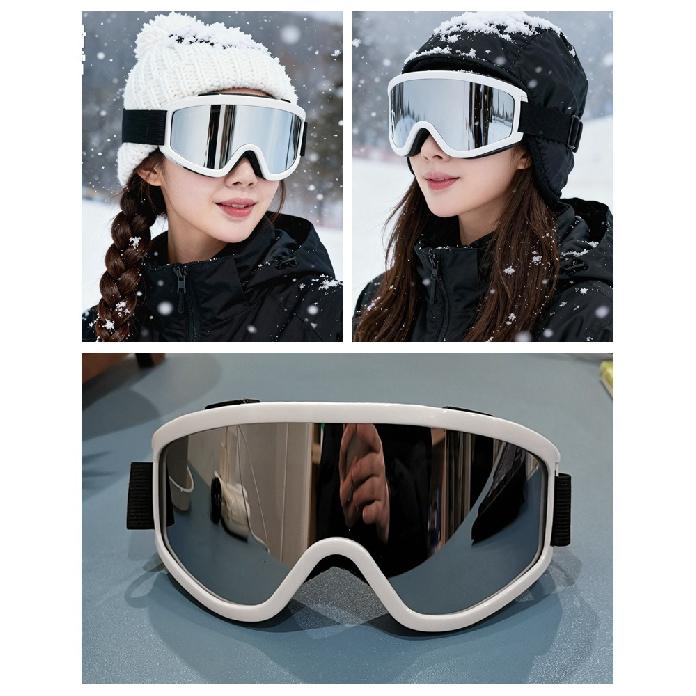 Winter ski goggles for men and women, suitable for those with prescription glasses, large frame with straps, windproof outdoor goggles for cycling