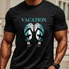 Flip-Flop & Surfer Graphic Print T-Shirt,Lightweight T-Shirt Breathable Cool, Comfortable Wear