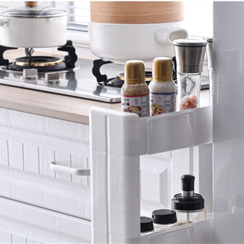 Кухонная напольная тележка для холодильника, подвижная щелевая стойка для хранения, многослойная стойка для хранения, держатель для косметики