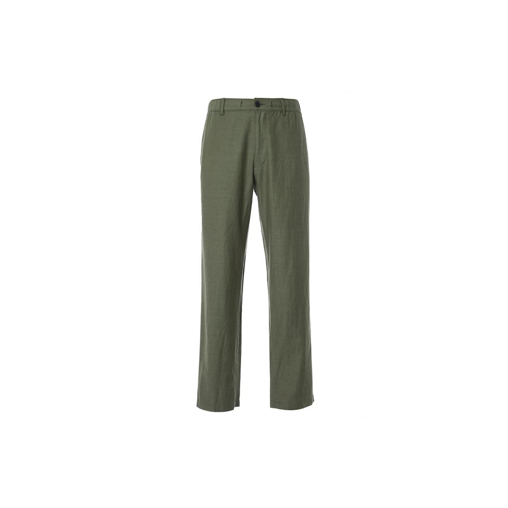 Uniqlo Однотонные свободные прямые повседневные брюки мужские низ Оливковый 455497-56