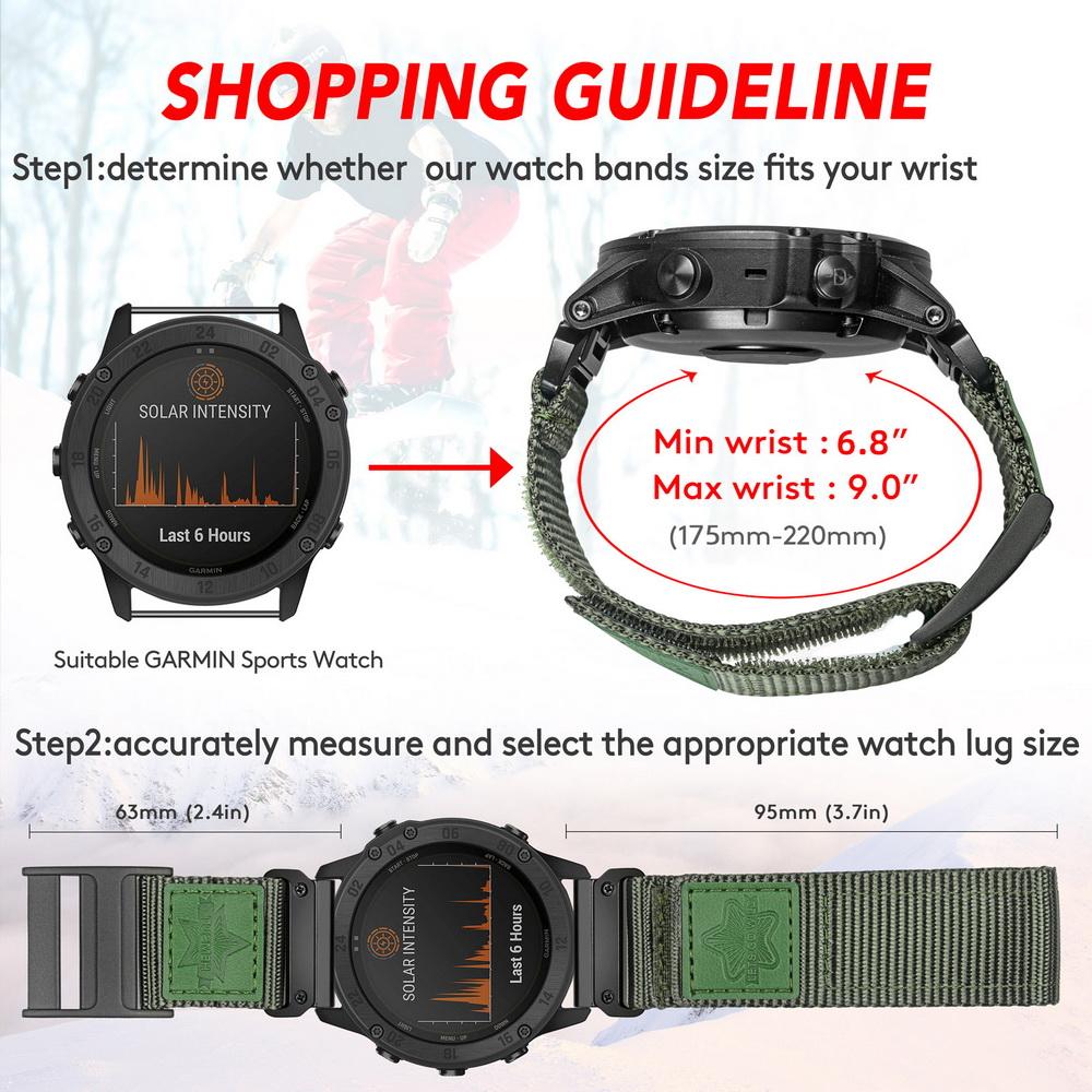 HEMSUT Ремни для часов Garmin Нейлоновый ремешок Quickfit 20 22 26 мм Спортивный ремешок на запястье для Fenix7 Forerunner/EPIX /Instinct /Tactix
