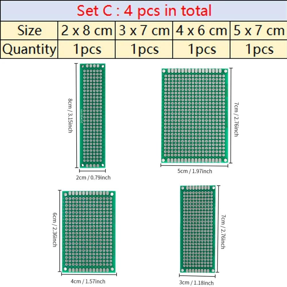 Плата прототипа печатной платы, универсальная плата для макетирования, макетная плата 2X8, 3X7, 4X6, 5X7 см, смешанная двухсторонняя печатная плата
