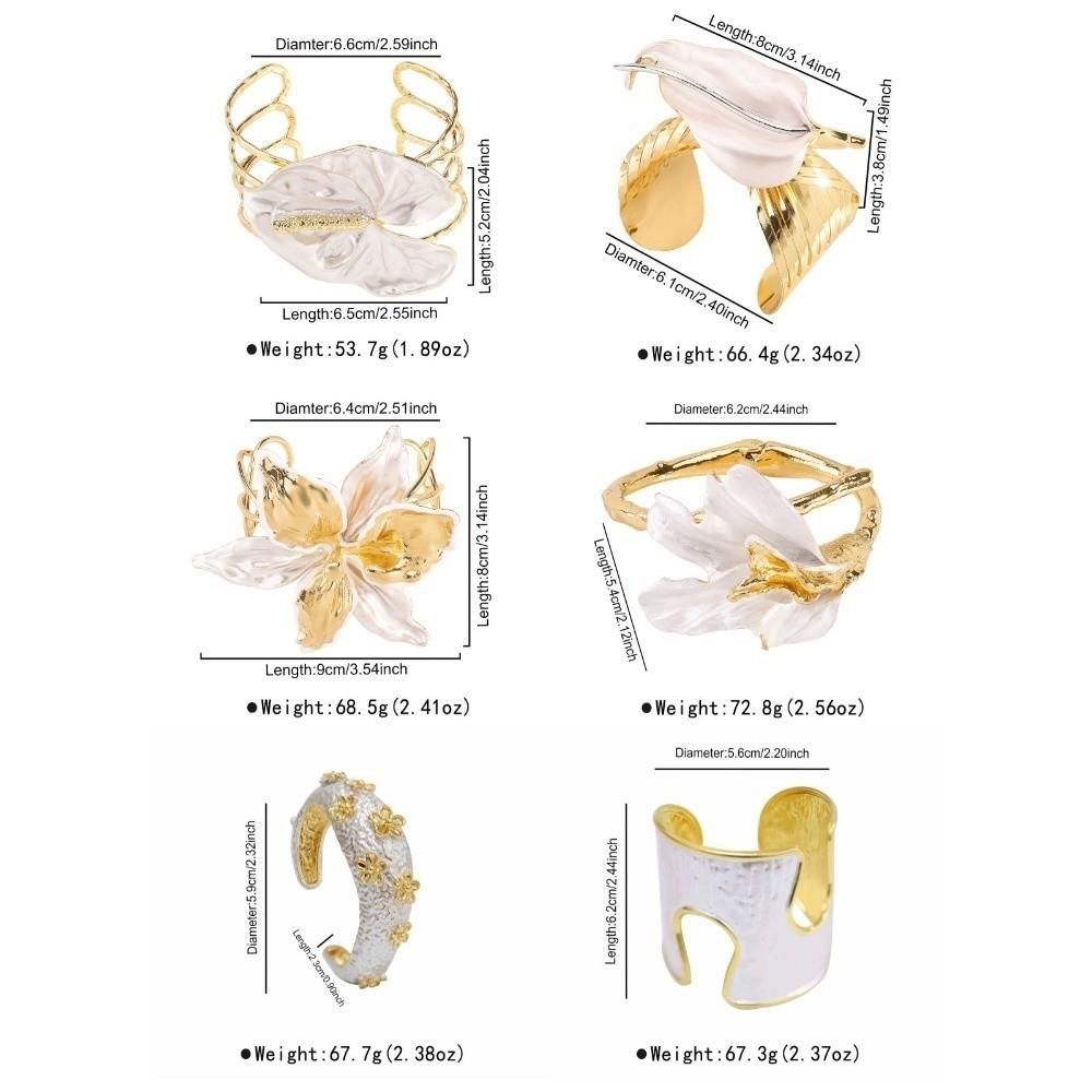 Bohemian Iris Flower Armband Leaf Arm Bangle Personalized 3D Flower Metal Bracelet Girls