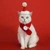 Christmas Pet Collar Embroidered Christmas Tree Snowman Santa Claus Elk Pattern Pet Knitted Scarf Hat Set