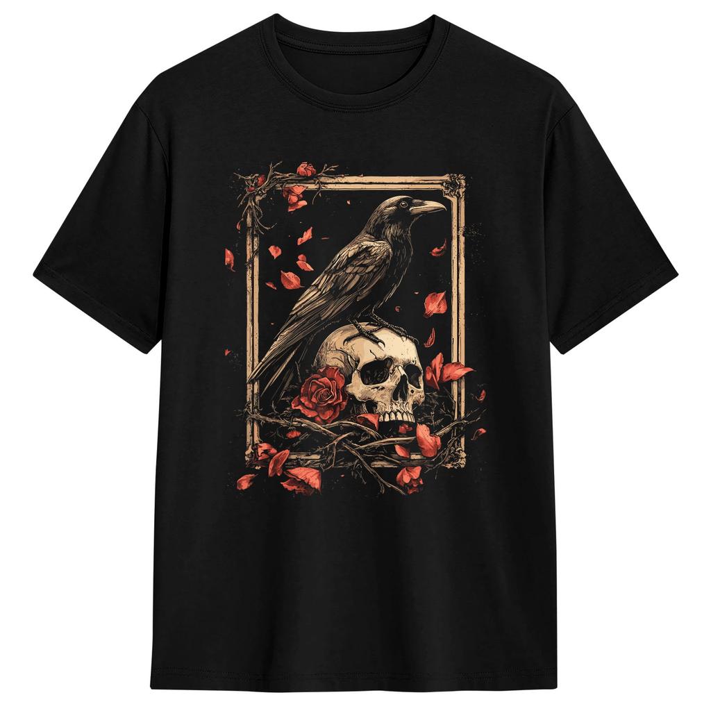 Hello Darkness My Old Friend Crow Lover T-Shirt Summer Harajuku T-Shirts Cotton O-Neck 4XL 5XL 6XL Tees Short Sleeve Tshirt
