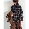 2024 Plaid Long Sleeve Shirt Japanese Hong Kong Style Ins Loose Shirt Boys Summer Trendy Versatile Casual Coat