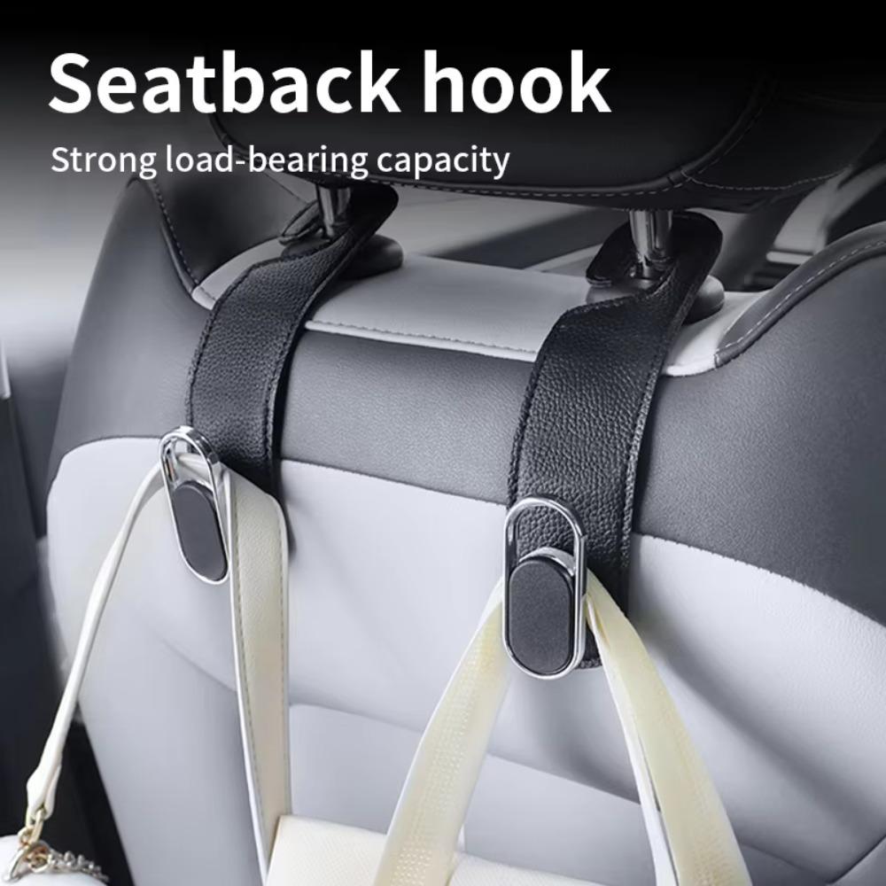 Leather Car Seat Hook Double Hooks Car Organizer Hook New Headrest Hanger Vehicles