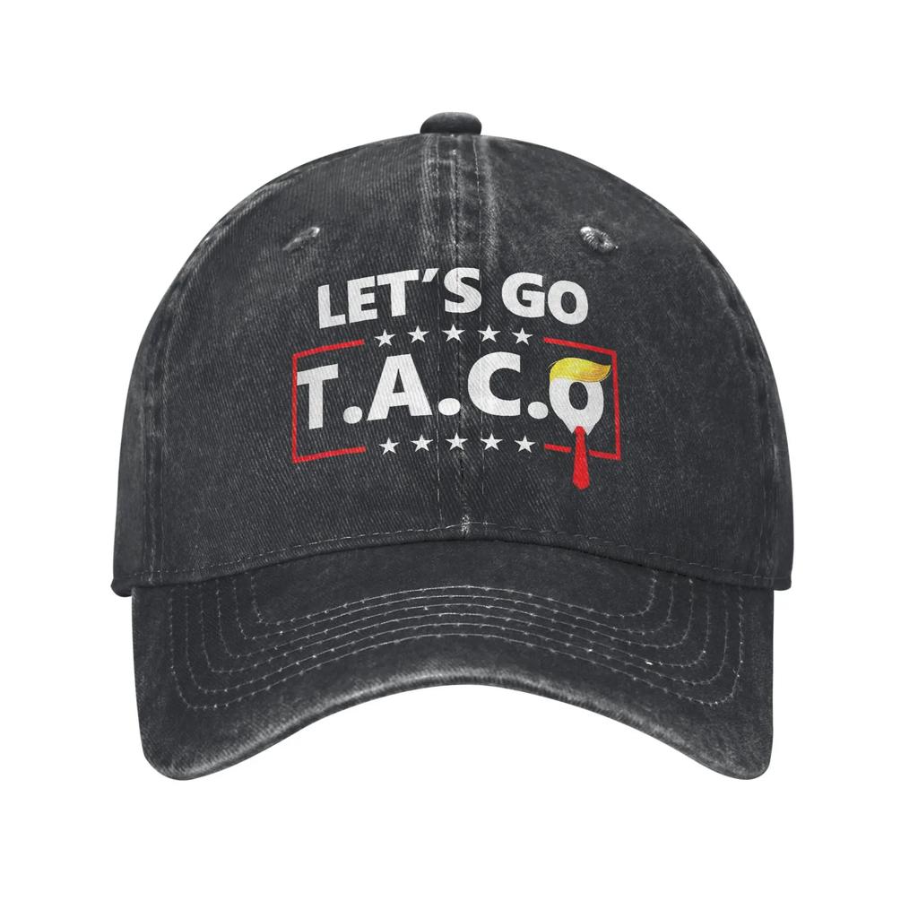 Let's Go Taco Baseball Cap Fashion Distressed Washed Headwear Unisex Women Outdoor All Seasons Travel Adjustable Fit Caps Hat