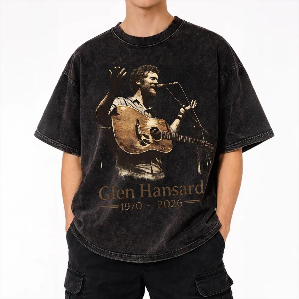 Glen-Hansard rip 1970-2026 Washed T Shirts Streetwear Hip Hop Novelty T-Shirt Tees Tops for Men Women Short Sleeve Harajuku