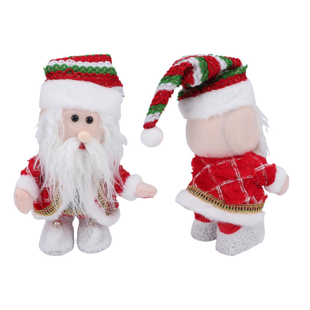 Walking Santa Toy 28.5cm Singing Electric Santa Toy Stuffed Doll with Music and Light for Home Decor