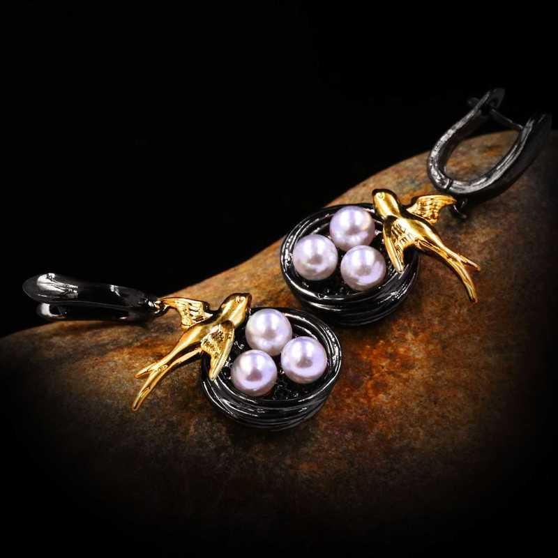 Sace Gems Креативные серьги-капли в форме ласточки, двухцветные висячие серьги, женские подарки на годовщину