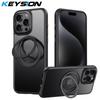 KEYSION Магнитный чехол-кольцо N52 360° для MagSafe для iPhone 13 14 15 Pro Max Матовый Прозрачный Ударопрочный Чехол для Телефона