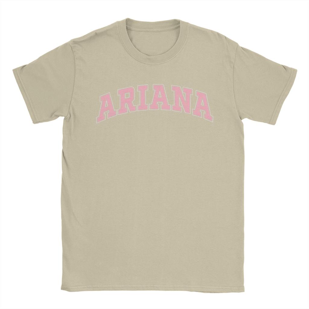 Мужская футболка Ariana Grande с розовым логотипом Fun Tees С коротким рукавом Круглый вырез Чистый хлопок Большие размеры Топы