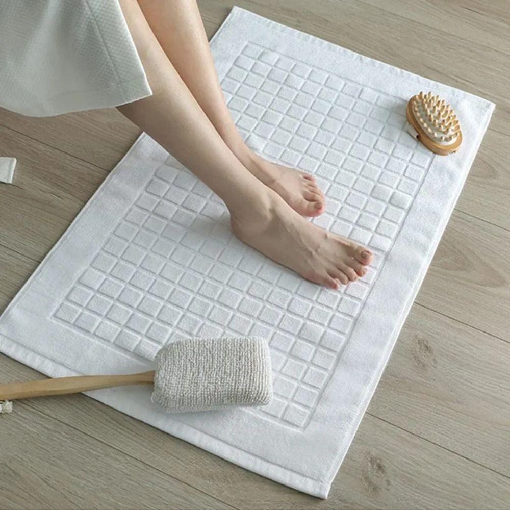 50*80cm Bathroom Mat White Feet Towel Bath Rug Shower Mat Hotel