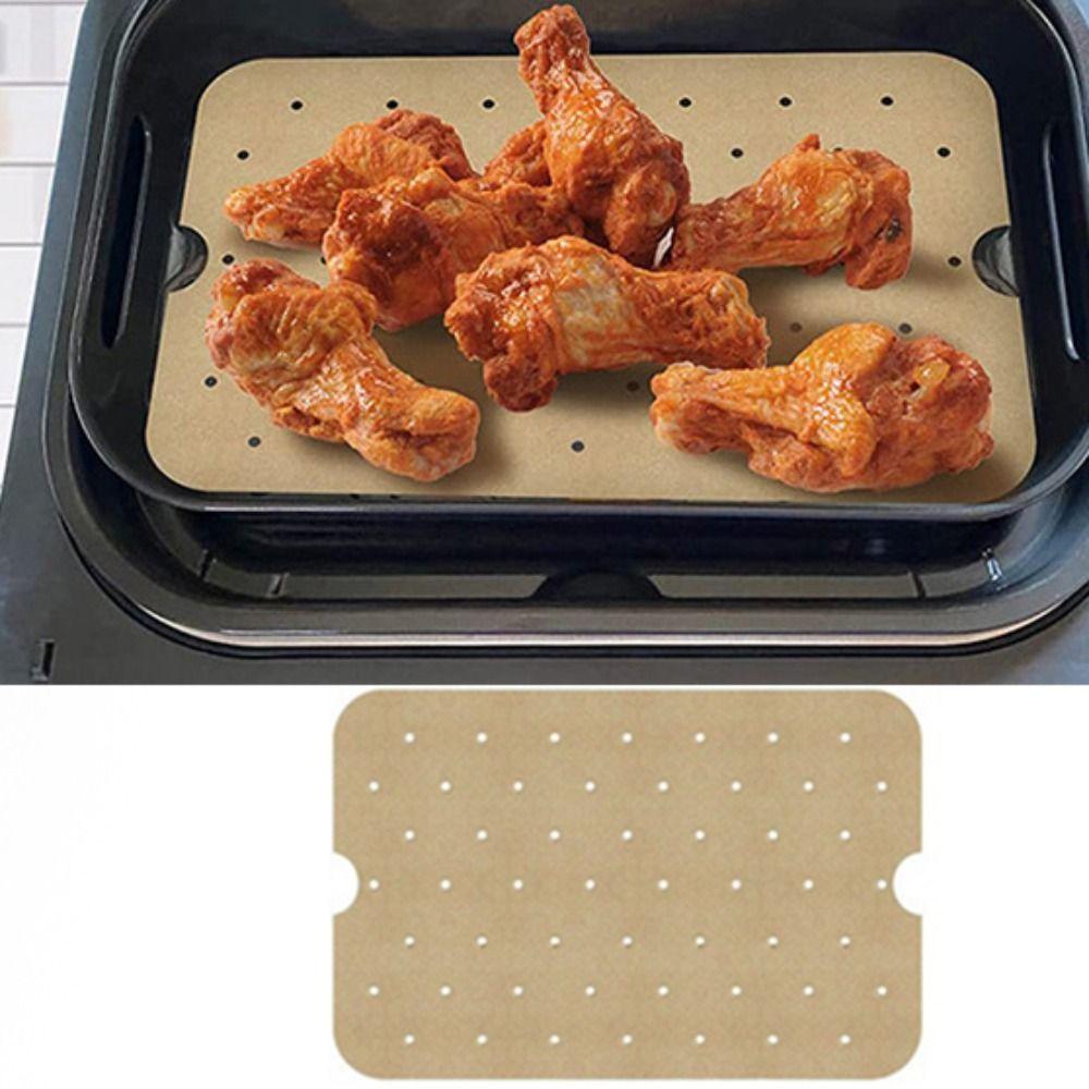 100 Piece Oil Absorbing Air Fryer Baking Paper Perforated Air Fryer Liner Cake