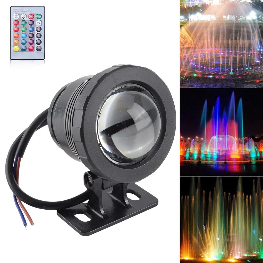 RGB светодиодный подводный светильник Водонепроницаемый Многоцветный Уличный садовый прожектор AC DC 12V (черный)